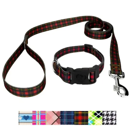 Country Brook Petz Deluxe Collar and Leash - Plaid and Argyle Collection image {1}