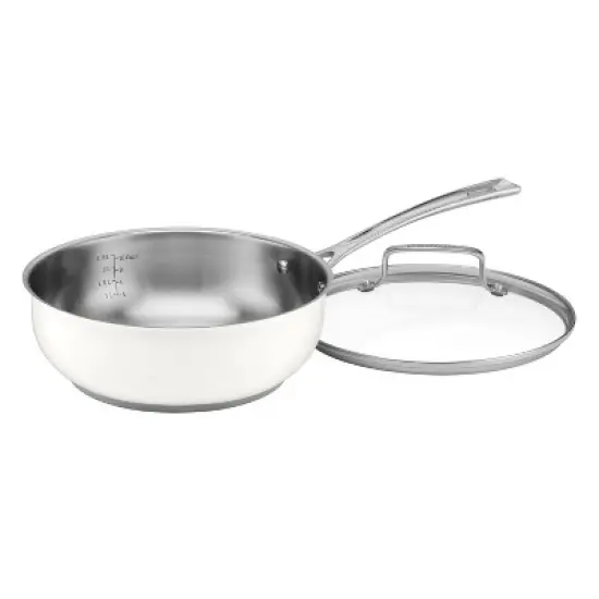 Cuisinart Matte 3qt Stainless Steel Chef's Pan with Cover MW8935-24 - White image {2}