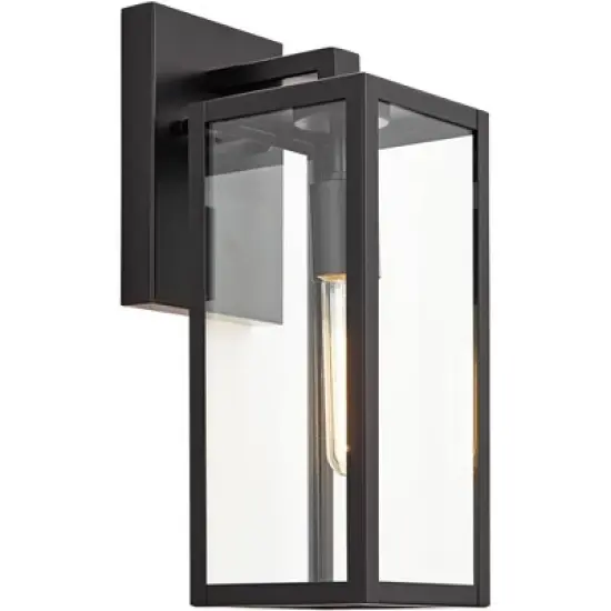 John Timberland Modern Outdoor Wall Light Fixture Mystic Black 14 1/4" Clear Glass Panel for Exterior Barn Deck House Porch Yard Patio Outside Garage image {5}