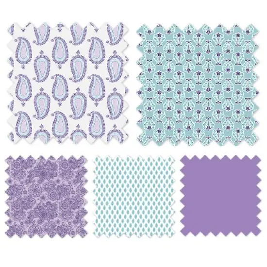 Bacati - Isabella Paisley Lilac Leaves Changing Pad Cover image {8}