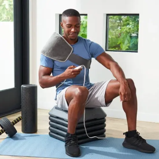 Pure Enrichment PureRelief Lumbar & Abdominal with 4 Heat Settings and Hot/Cold Gel Pack Heating Pad - 44.5" x 9.5" - Gray image {4}