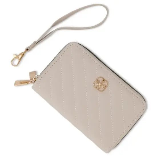 Daisy Fuentes Women's Diagonally Quilted Compact Wallet, Large Capacity with Double Zipper Closure image {5}