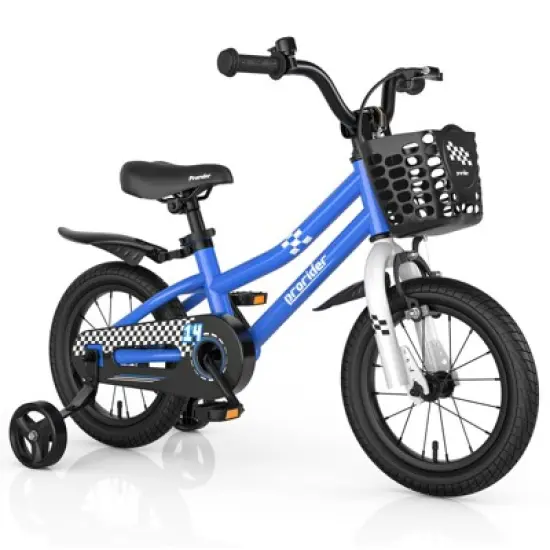 Prorider 14'' /16''/18" Kid's Bike with Removable Training Wheels & Basket for 3-5 Years Old Blue/White/Skyblue/Red image {10}