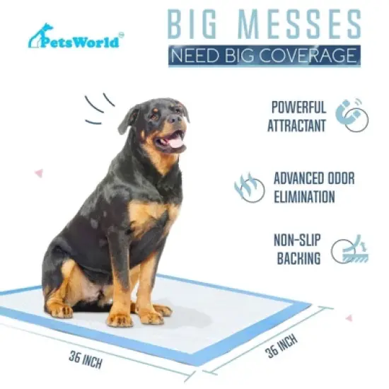 PetsWorld Gigantic (36x36 inch) Dog Training & Potty Pads image {1}