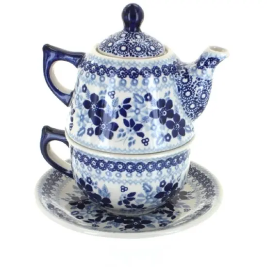 Blue Rose Polish Pottery C027 Manufaktura Tea for One image {10}