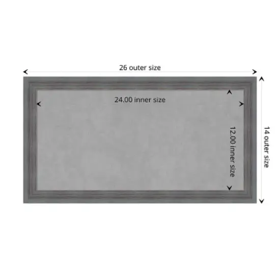 Amanti Art Dixie Grey Rustic Wood Framed Magnetic Board image {3}