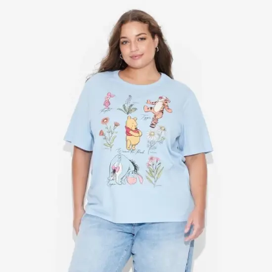 Women's Winnie the Pooh and Friends Short Sleeve Graphic T-Shirt - Blue image {4}