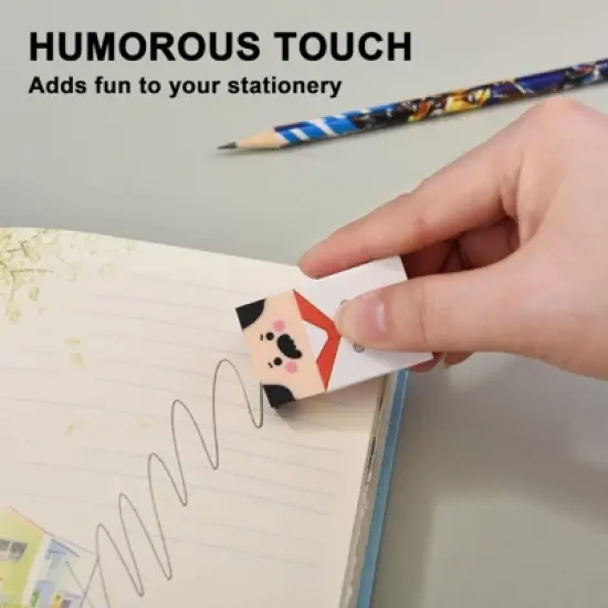 HTUTWOO Bald Guy Erasers - Stylish Gradual Balding Erasers, Easy to Use for Office & School, Back to School image {2}