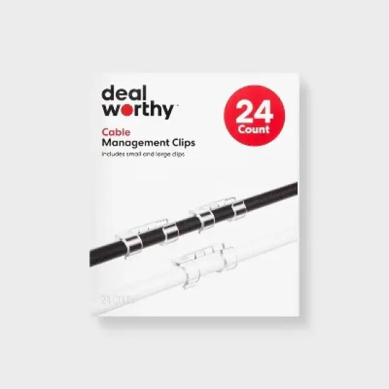 Clear Cable Clips - dealworthy&trade; 24ct: Cable Management Accessories image {3}