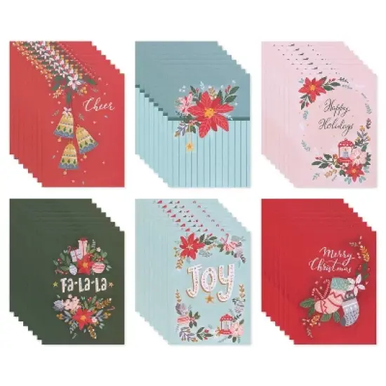 American Greetings 48ct Assorted Boxed Holiday Greeting Card Pack image {4}