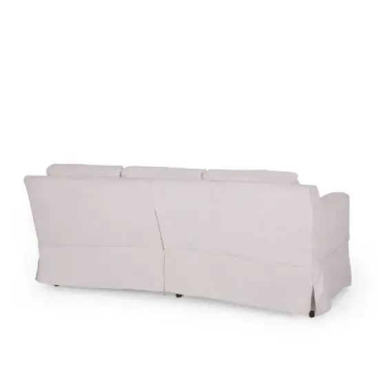 Arrastra Contemporary Fabric 3 Seater Sofa with Skirt - Christopher Knight Home image {4}