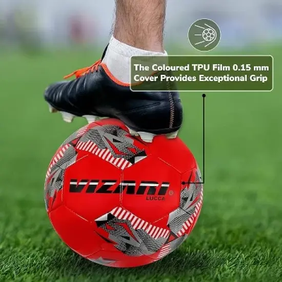 Vizari 'Lucca' Soccer Ball: Durable 32-Panel Construction, Colored TPU Cover, Thread-Wound Bladder - Ideal for Training and Light Matches, Suitable for Kids and Adults image {4}