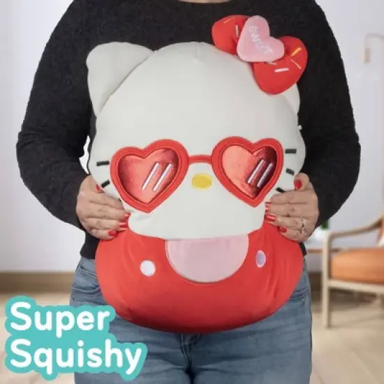 Squishmallows Large Hello Kitty w Glasses Plush, Sanrio 14-Inch - Collectible Cat Stuffed Animal Toy- Gift for Kids, Girls, Boys & Hello Kitty Fans image {3}