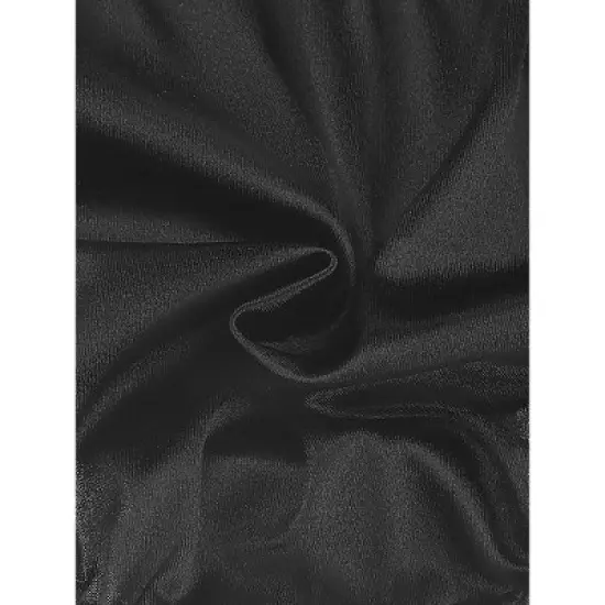 Agnes Orinda Women Plus Mid-Rise Frill Trim Elastic Waist Satin Bikini Black Thong Medium image {3}