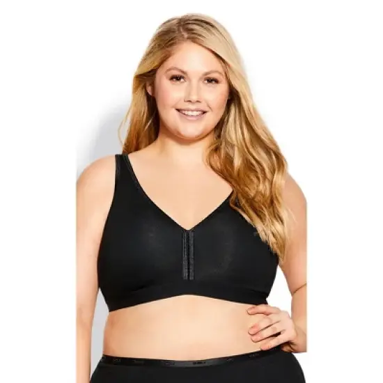 Women's Plus Size Basic Cotton Bra - black | AVENUE image {41}