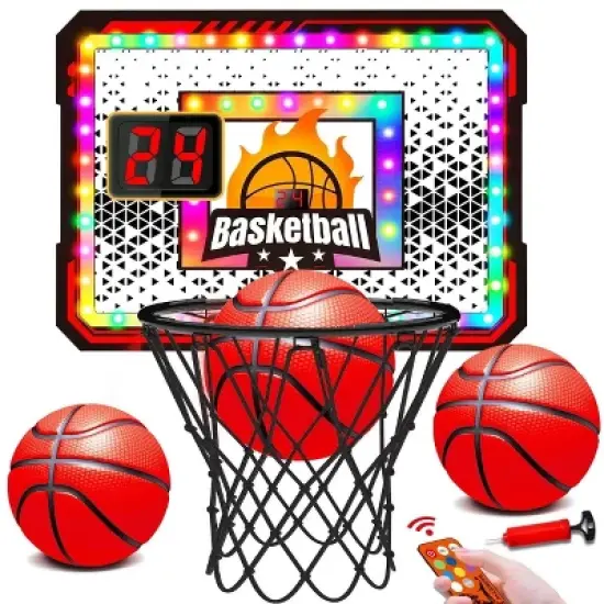 VATOS Indoor Basketball Hoop Scoreboard, Over The Door Basketball Set, Bedroom Toy for Boys Girls Ages 3+ image {6}