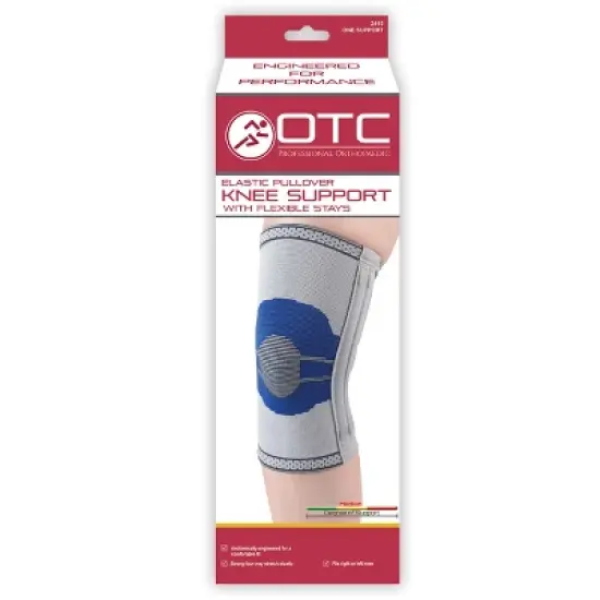 OTC Elastic Pullover Knee Support With Flexible Stays Compression Brace for Knee Pain image {1}