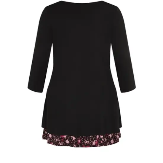 Women's Plus Size Ally Border Tunic - rose | AVENUE image {4}