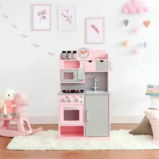 Teamson Kids  Little Chef Florence Classic Play Kitchen  Pink / Grey  TD-11708P image {2}