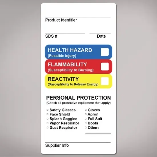 Avery HMIS Secondary Container Labels, Waterproof, Chemical Resistant, Preprinted, Handwrite-Only, 4" x 2", 50 HMIS Labels image {6}