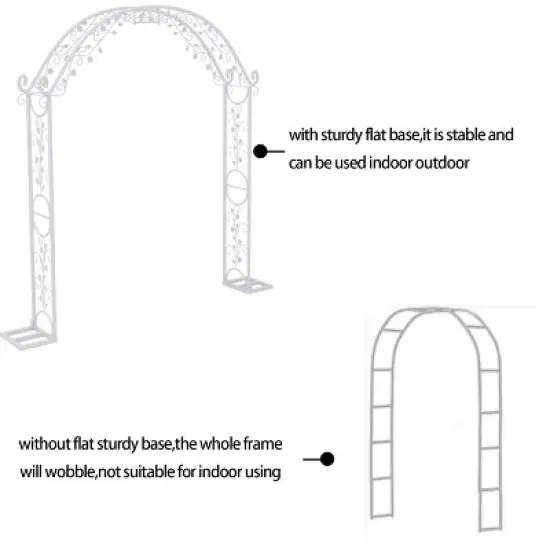 Artloge 7.9Ft Metal Garden Arch Trellis,Garden Arbor Trellis for Climbing Plants Roses Vines,Flower Arch Wedding Arch Stand for Lawn,White image {8}