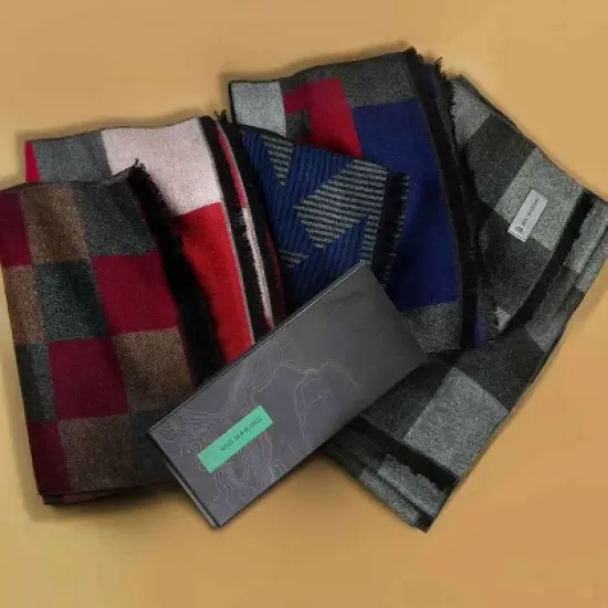 Mio Marino | Men's Cashmere Feel, 100% Cotton Fashion Winter Scarf image {1}