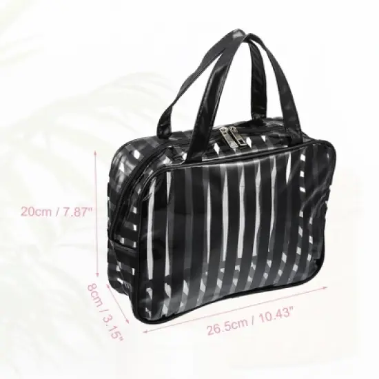 Unique Bargains Large Capacity PVC Clear Zipper Makeup Bag Organizers 1 Pc image {1}