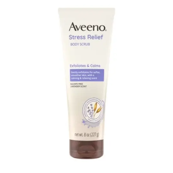 Aveeno Stress Relief Exfoliating Body Scrub - Lavender - 8oz image {1}