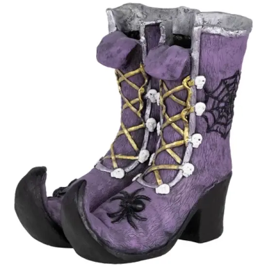 Northlight Ceramic Witch's Boots Halloween Decoration - 15" - Purple image {2}