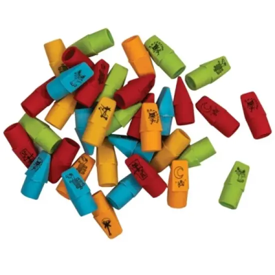 Groovy Pete the Cat Theme Eraser Caps (25 Pack) - Colorful Fun for #2 Pencils image {4}