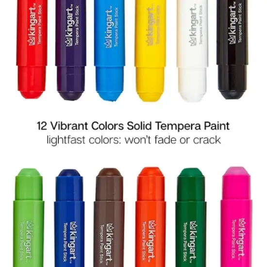 KINGART Tempera Paint Sticks, 12 Colors image {3}