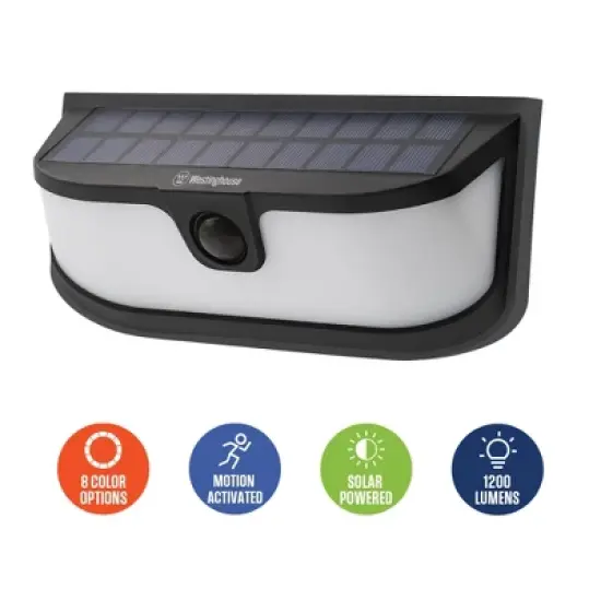 Westinghouse 1200 Lumen Solar LED Motion Activated Color Changing Wall Lights with Remote &ndash; 2-Pack image {1}