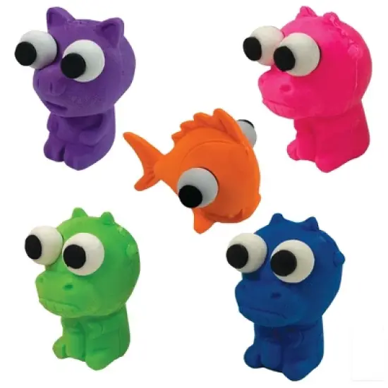 Quirky & Cute! Here's Looking At You Animal Eraser Toppers (10 Pack) image {2}