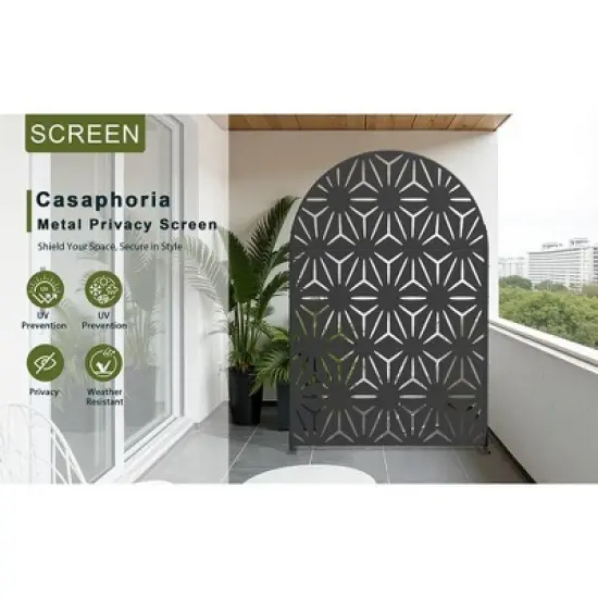 Lirago Outdoor Privacy Fence Panels 72 in Galvanized Metal image {4}