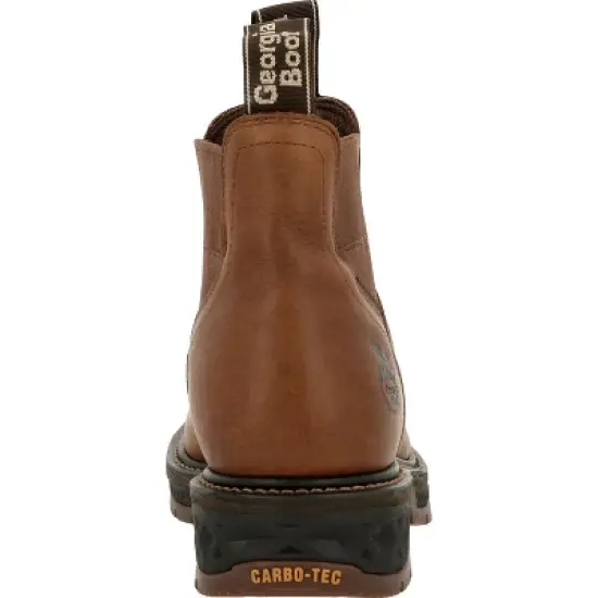 Men's Brown Georgia Boot Carbo-Tec LT Waterproof Chelsea Work Boot Size 14 image {3}