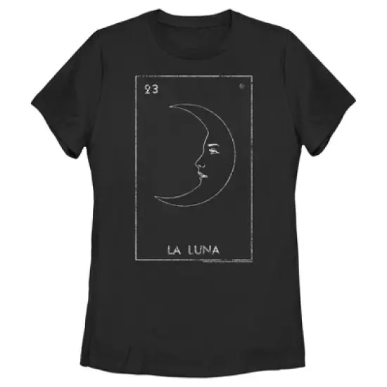 Women's Loteria La Luna Card Number 23 Distressed T-Shirt image {3}
