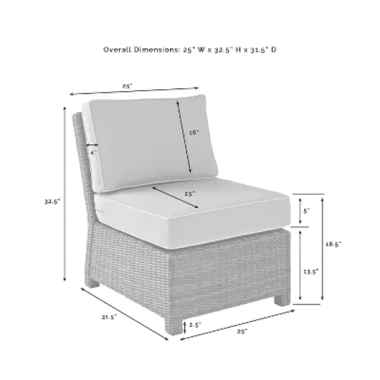 Bradenton 5pc Outdoor Wicker Armless Chair & Fire Table Set - Crosley
 image {17}