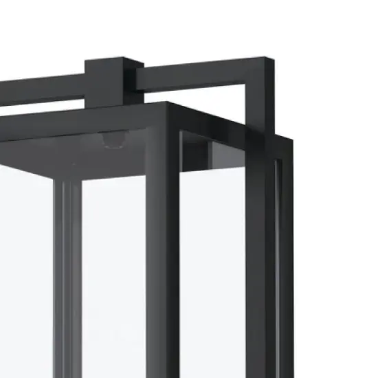 Goson&trade; 20" 1 Light Post Light with Clear Glass Black image {2}