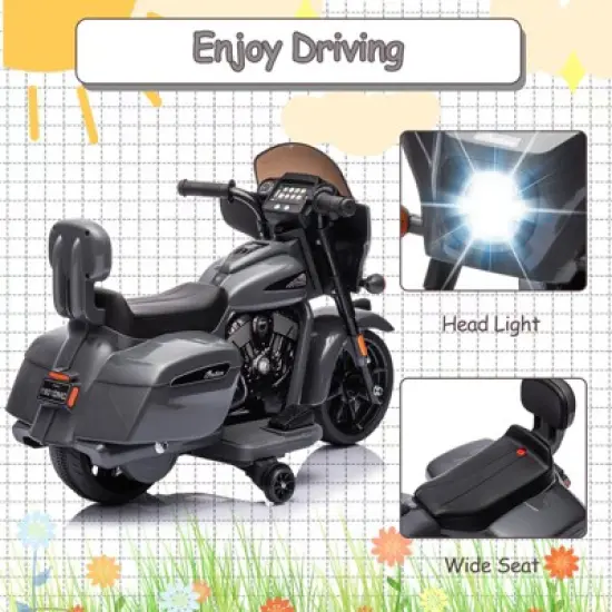 6V Electric Dirt Bike for Kids, Kids Ride-On Motorcycle Toys with USB, AUX, Music, and Headlight for Toddlers Aged 2-8 image {2}
