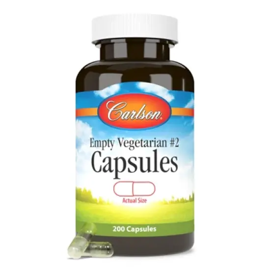 Carlson - Empty Vegetarian Capsules, Easy to Separate & Fill, with Screw Cap Bottle image {3}
