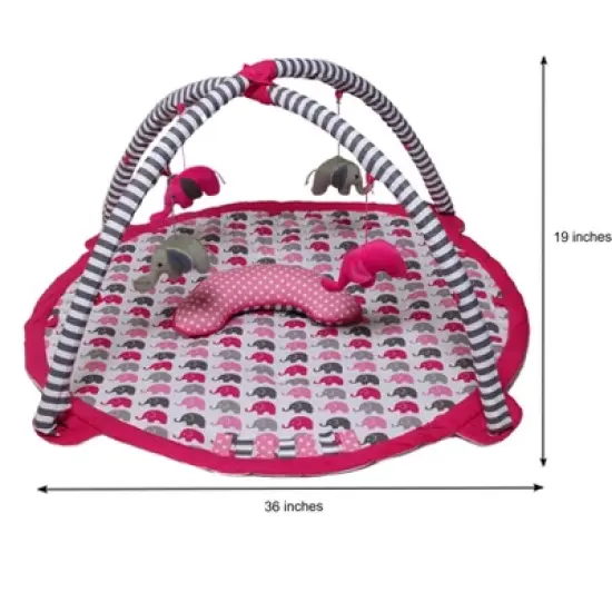 Bacati - Baby Activity Gyms & Playmats (Elephants Pink/Grey) image {1}