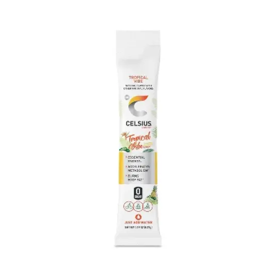 CELSIUS On The Go Powder Sticks Tropical Vibe Essential Energy - 14pk Sticks image {5}