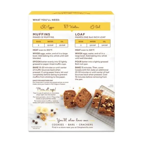 Simple Mills Gluten Free Banana Muffin & Bread Almond Flour Baking Mix - 9oz image {1}
