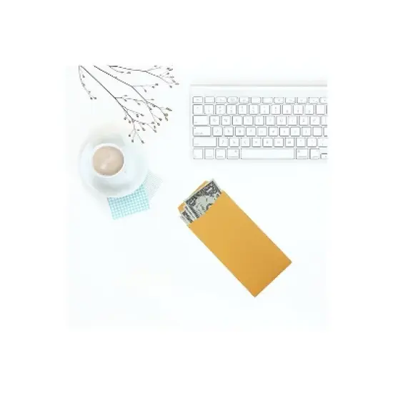 JAM Paper #7 Coin Business Envelopes 3.5" x 6.5" Brown Kraft Manila 95125B image {2}