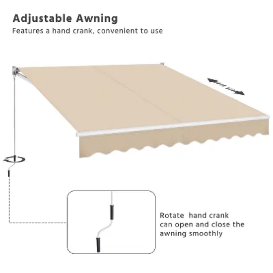Yaheetech Patio Awning Adjustable Retractable Canopy Cover image {5}