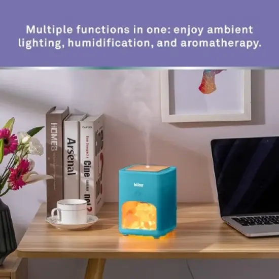 bliss Himalayan Salt Diffuser & Cool Mist Humidifier | Ultrasonic Aromatherapy with 7-Color LED Night Light | 2 Mist Modes & Auto Shut-Off image {3}