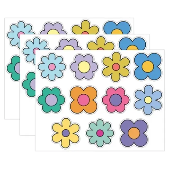 Carson Dellosa Education Happily Ever Elementary Retro Remix Flowers Cutouts, 36 Per Pack, 3 Packs image {4}