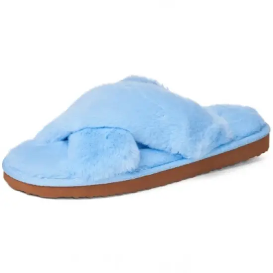 Alpine Swiss Fiona Womens Fuzzy Fluffy Faux Fur Slippers Memory Foam Indoor House Shoes image {8}