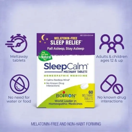 SleepCalm by Boiron Homeopathic Medicine For Sleep Relief  -  60 Tablet image {6}