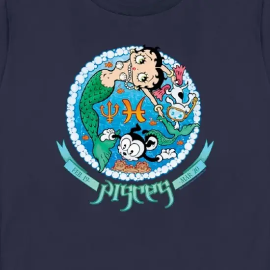 Women's Betty Boop Pisces Zodiac T-Shirt image {1}